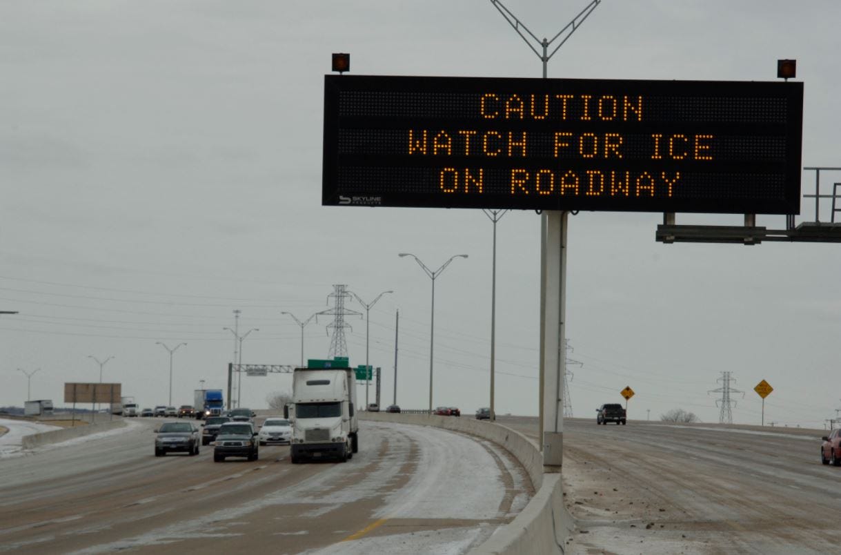 The Texas Department of Transportation in Amarillo is working to treat and clear highways throughout the region as snowfall and ice accumulations are expected through Sunday.