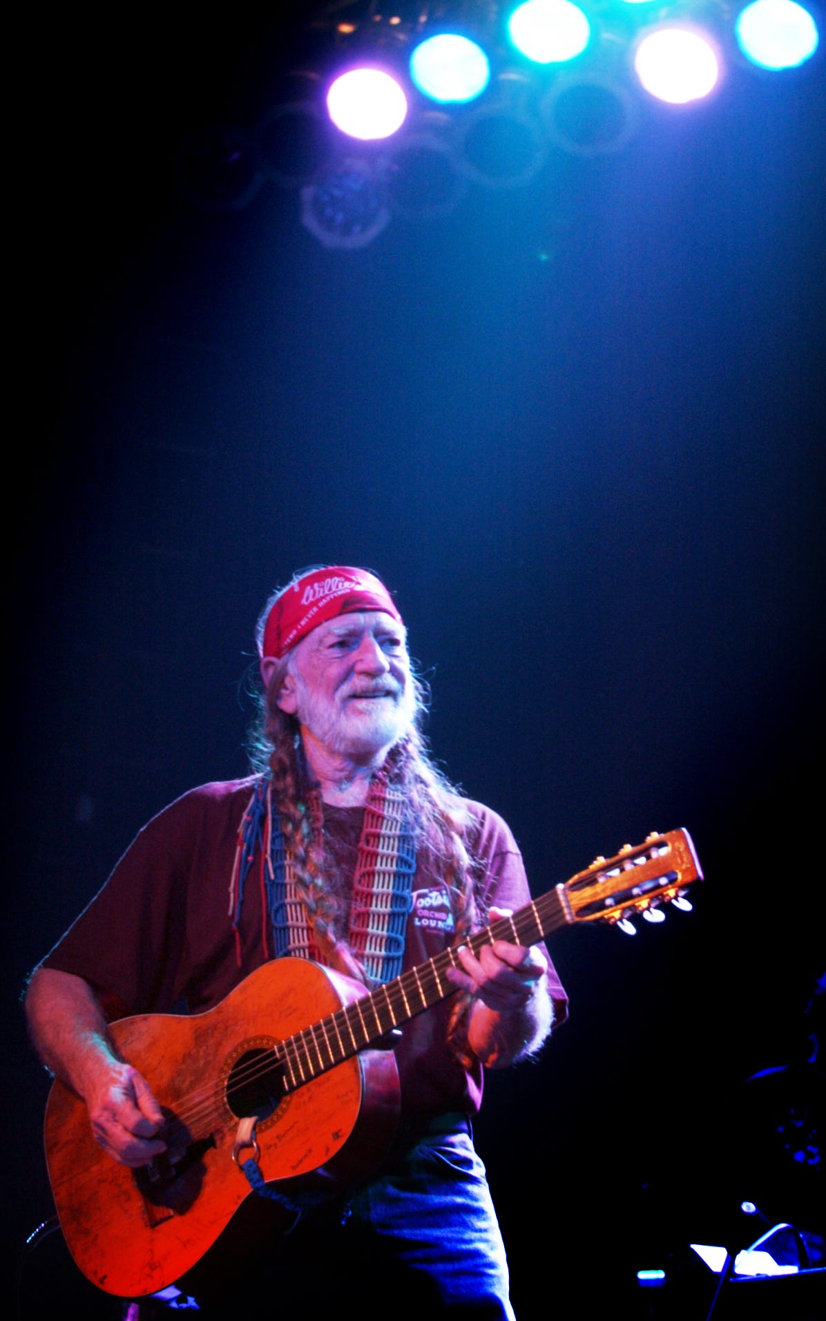 Willie Nelson performs at Willie Nelson's Tsunami Relief Concert at the Austin Music Hall on Sunday January 9, 2005.